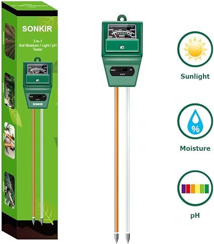 Sonkir Soil pH Meter, MS02 3-in-1 Soil Moisture/Light/pH Tester Gardening Tool Kits for Plant Car... | Amazon (US)