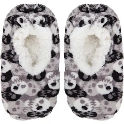 MeMoi Kids'' Bones and Skulls Non-Skid Slippers in Gray-White at Nordstrom, Size Small | Nordstrom