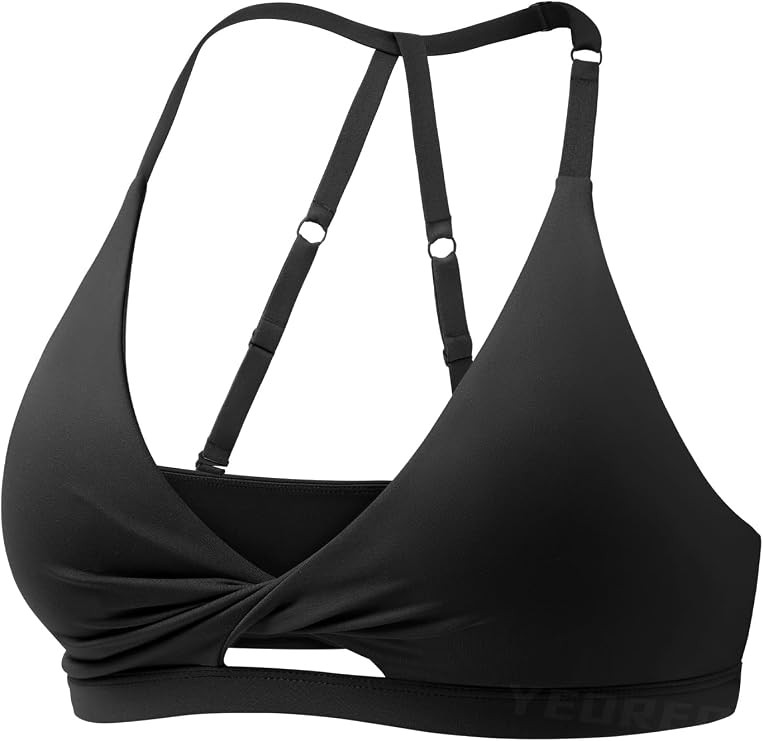 YEOREO Sports Bras for Women Open Back Workout Gym Bra Padded Medium Impact Yoga Tops with Ajusta... | Amazon (US)