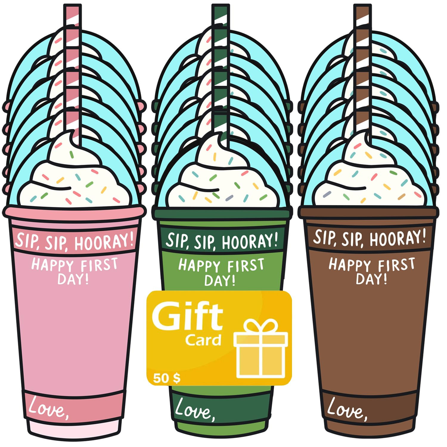 Happy First Day of School Coffee Espresso Gift Card Holder, Sip Sip Hooray Coffee Card Holder Bac... | Amazon (US)