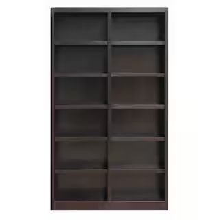 Concepts In Wood 84 in. Espresso Wood 12-shelf Standard Bookcase with Adjustable Shelves MI4884-E... | The Home Depot