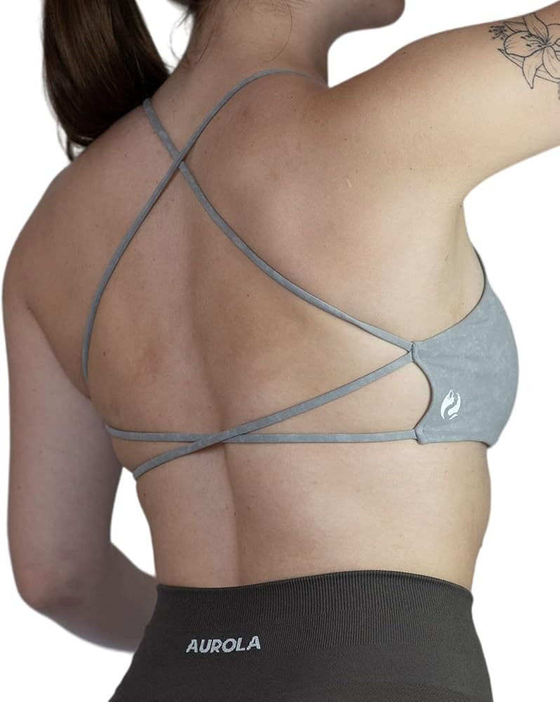 AUROLA Workout Sports Bras Women Athletic Removable Backless Strappy Criss Cross Light Support Gym F | Amazon (US)