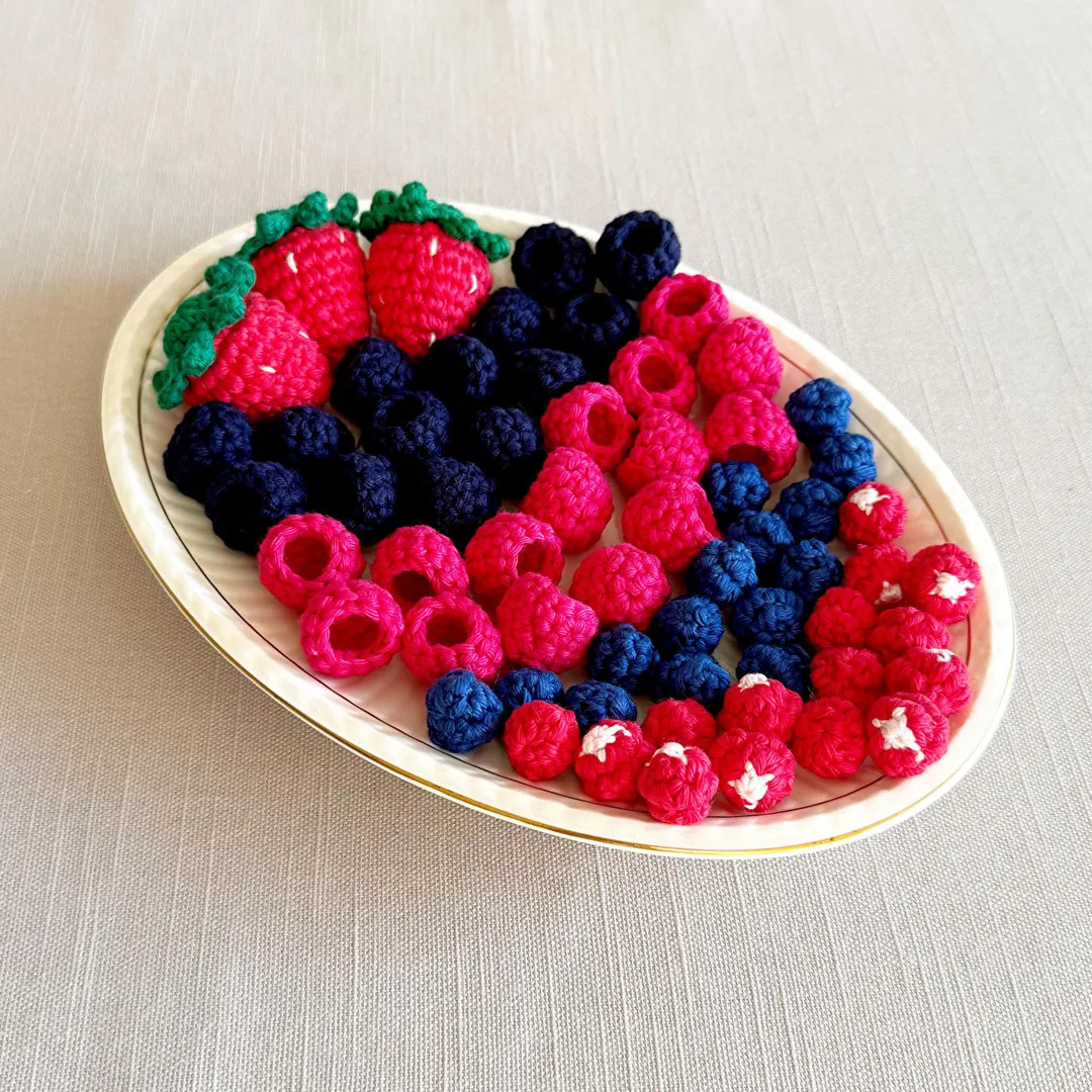 Handmade Crochet Mixed Berries – Play Food, Montessori & Waldorf Toy, Kids Kitchen Playset, Hom... | Etsy (US)