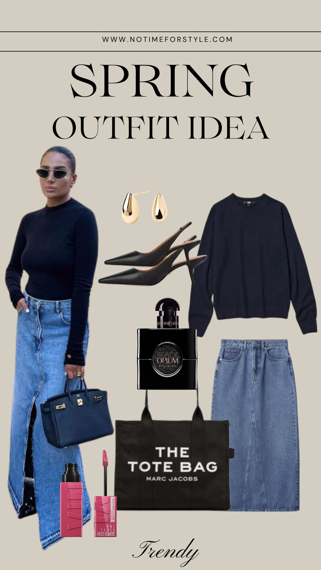 Spring outfit inspo | Spring Outfit Idea | Denim Skirt | Jeans Skirt#fashion2024 #jeans #fashiontrends2024c#springfashion 

#LTKSeasonal #LTKover40 #LTKstyletip