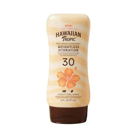 Hawaiian Tropic Weightless Hydration Lotion Sunscreen SPF 30 6oz | Walmart (US)