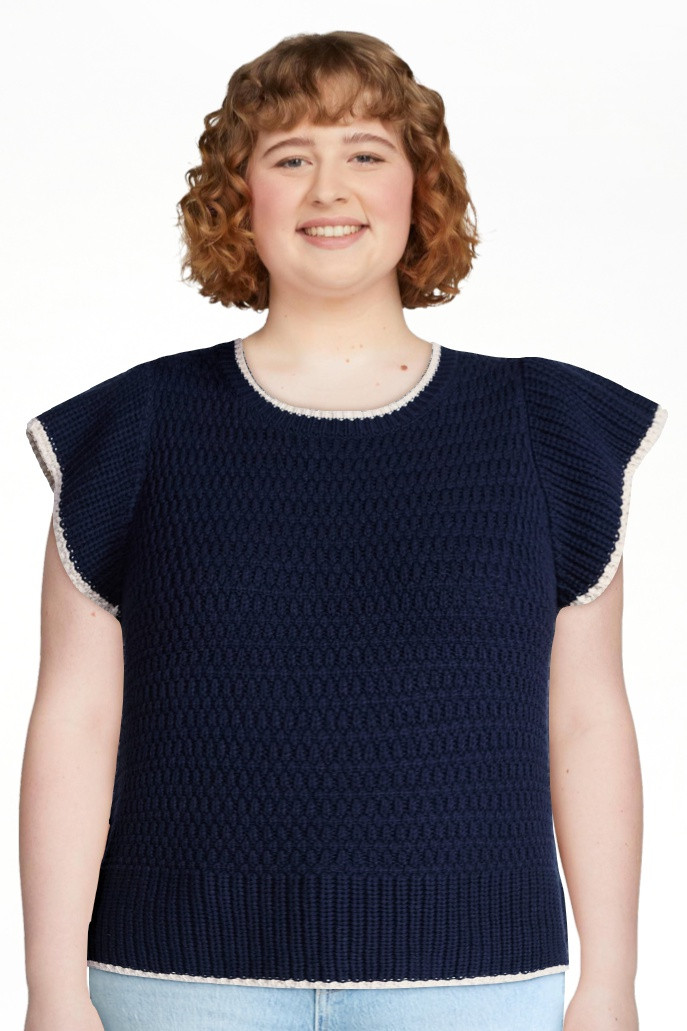 Time and Tru Women's Flutter Sleeve Sweater, Lightweight, Sizes XS-XXXL | Walmart (US)