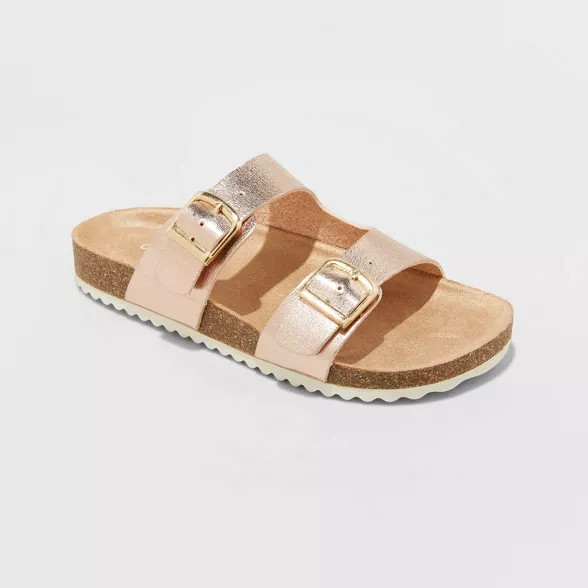 Girls' Drew Double Buckle Molded Slip-On Footbed Sandals - Cat & Jack | Target