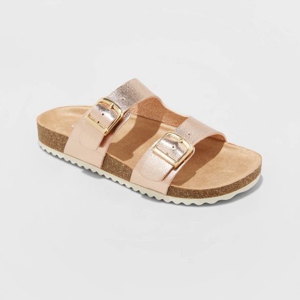 Girls' Drew Double Buckle Molded Slip-On Footbed Sandals - Cat & Jack | Target