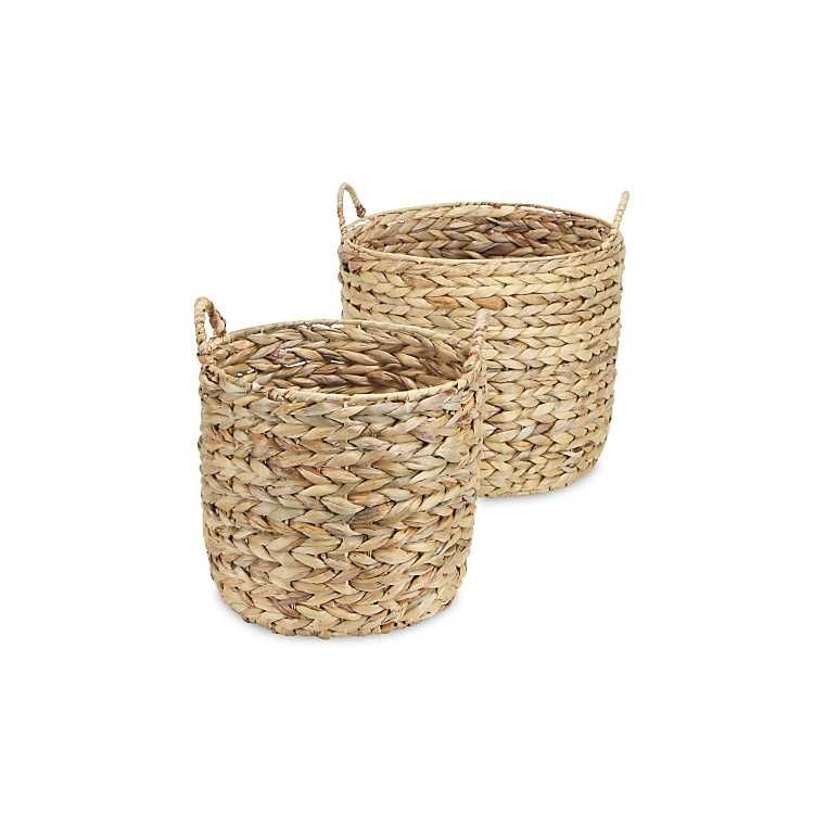 New! Water Hyacinth Round Baskets, Set of 2 | Kirkland's Home