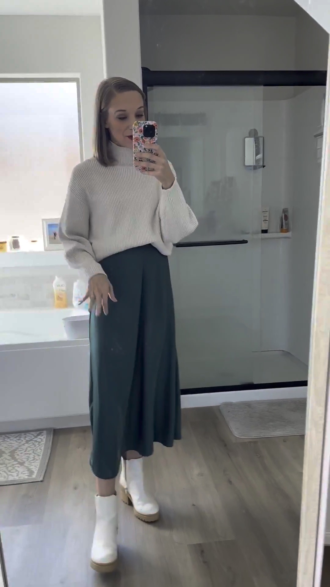 Neutral Christmas outfit idea! Perfect for Christmas Eve service!! Target turtleneck sweater 