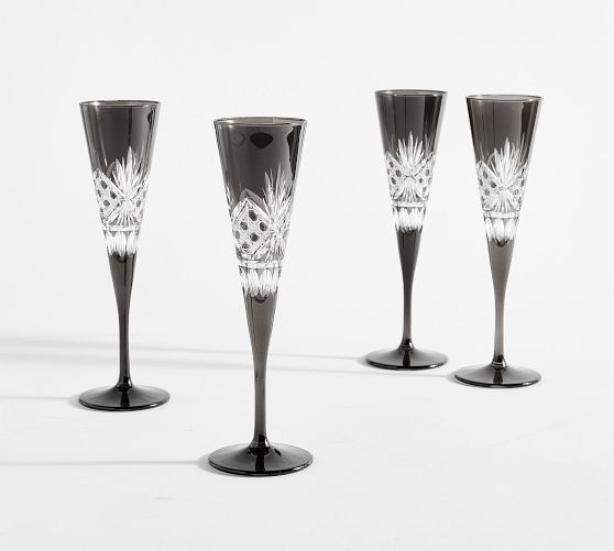 Antique Cut Glass Champagne Flutes - Set of 4 | Pottery Barn (US)