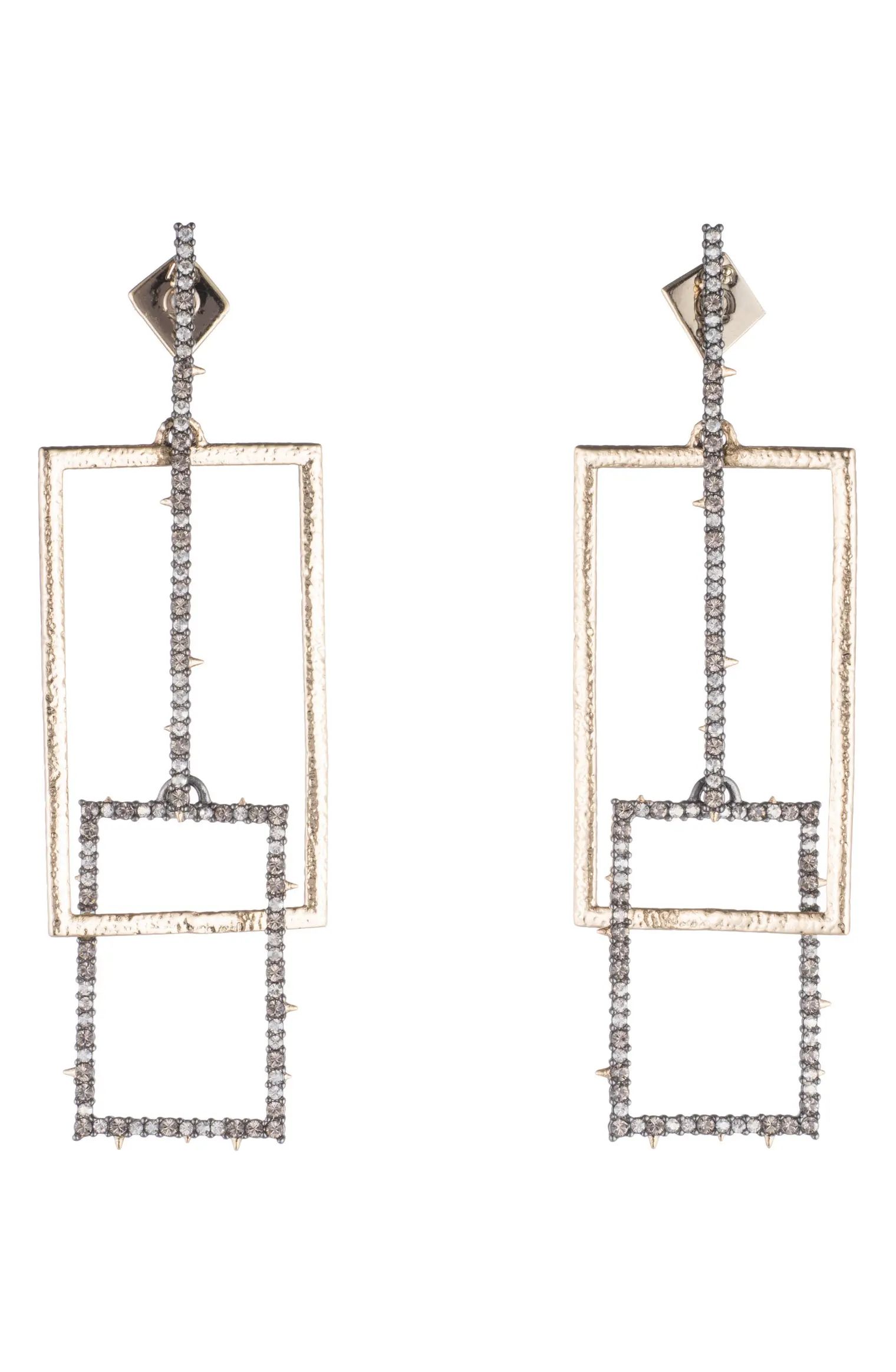 Brutalist Butterfly Crystal Encrusted Linear Earrings | Nordstrom