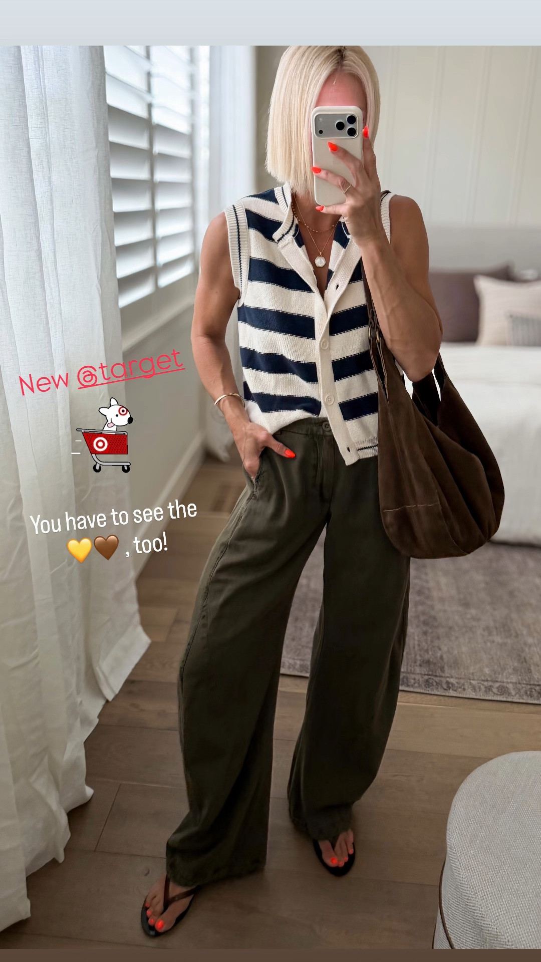This NEW @Target  wide striped vest is so fun! Classic meets preppy vibes. Fits tts wearing a medium, 
Pants have been restocked — wearing 4 long

#LTKootd #LTKOver40 #LTKmomlife