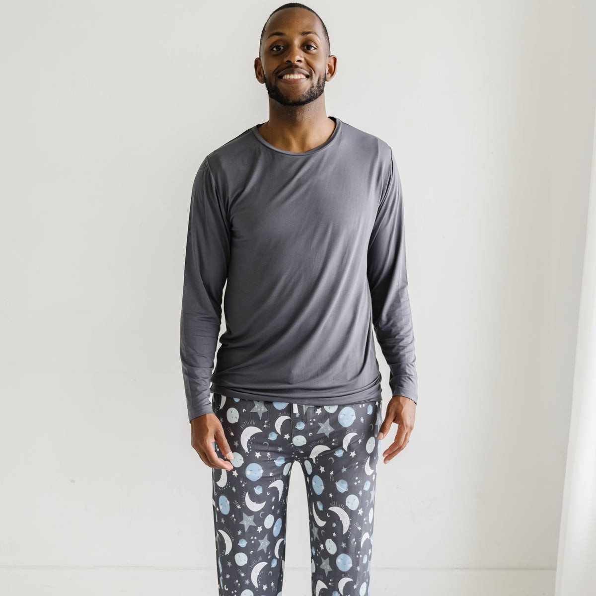 Moon Gray Men's Bamboo Viscose Pajama Top | Little Sleepies