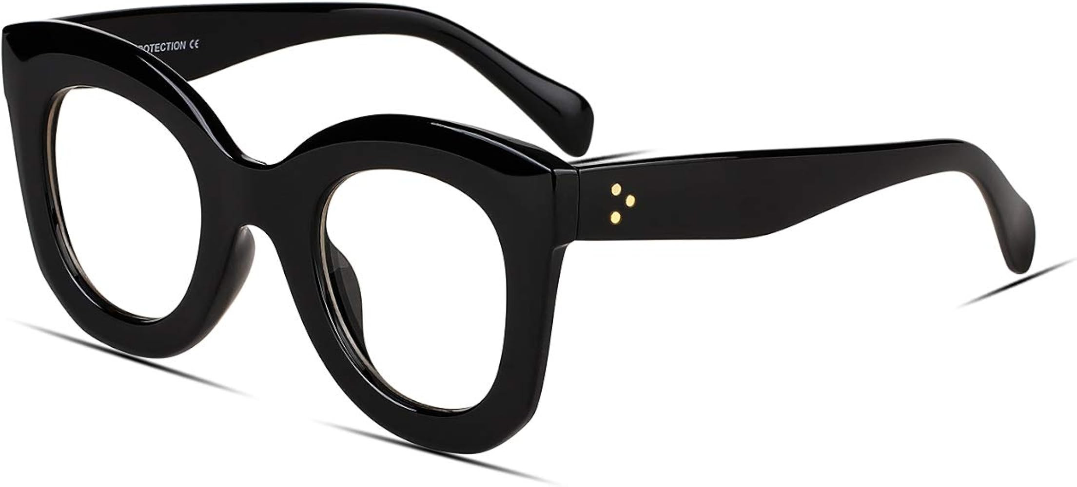 Butterfly Sunglasses Semi Cat Eye Glasses Plastic Frame Clear Gradient Lenses | Amazon (US)