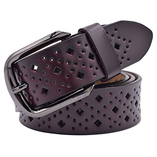 Hollow Leather Belts for Women, Soft Leather Womens Belts with Pin Buckle | Amazon (US)