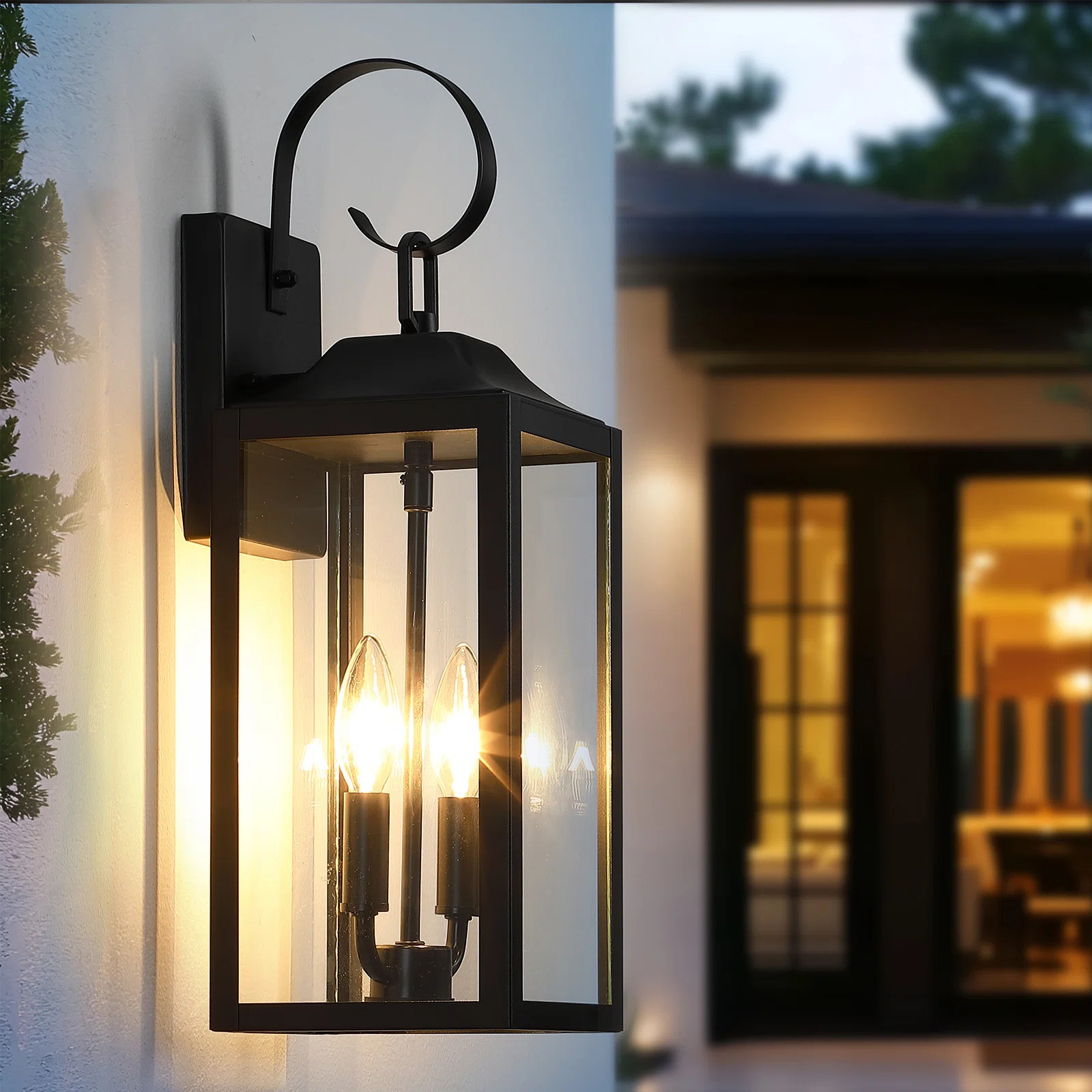 18" 2-Light Sand-Black Outdoor Wall Light | Wayfair North America