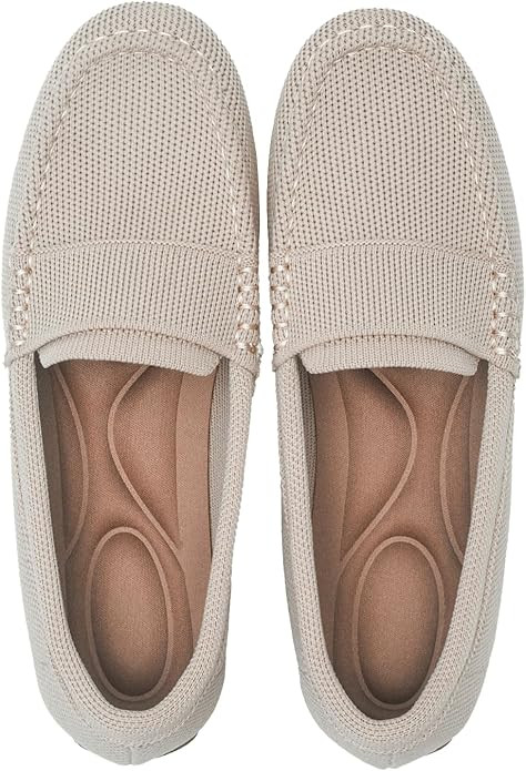 Women's Lightweight Knitted Loafers Casual Flat Shoes Comfortable Boat Shoes Flat Bottomed Breath... | Amazon (US)
