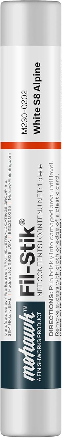 Mohawk Fil-Stik, Wax Putty Stick for Wood Repair, White S8 Alpine, M232-0202, 1 Count | Amazon (US)