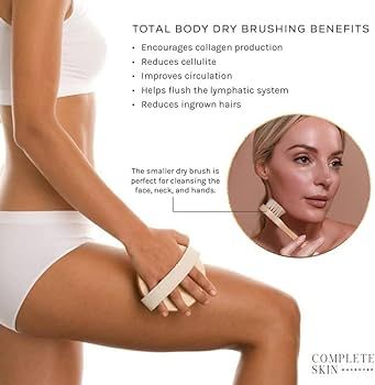 CSM Dry Brushing Body Brush Set- Natural Bristle Body Brush, Exfoliating Face Brush for Soft Skin... | Amazon (US)