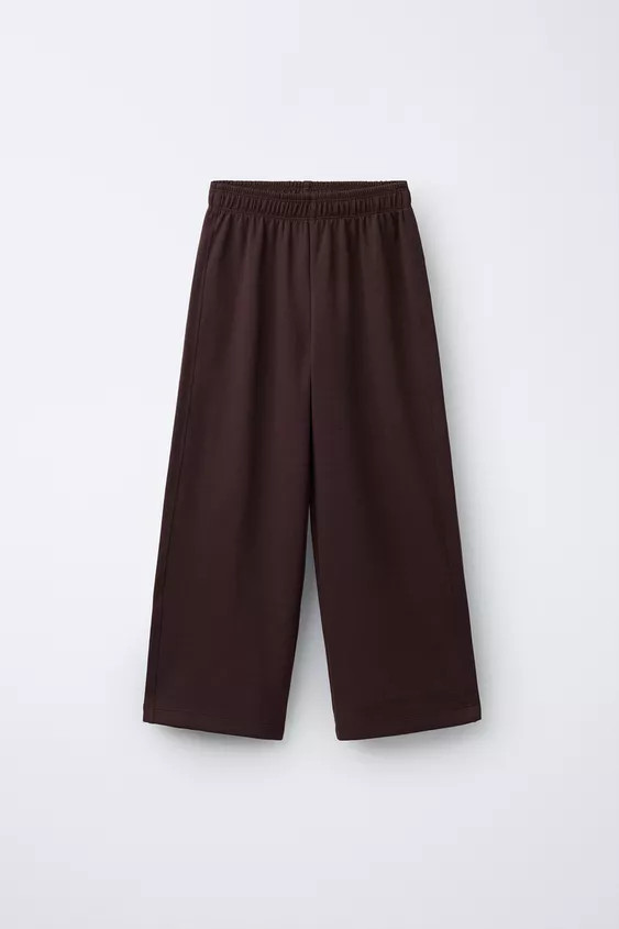 WIDE-LEG INTERLOCK TROUSERS | Zara UK