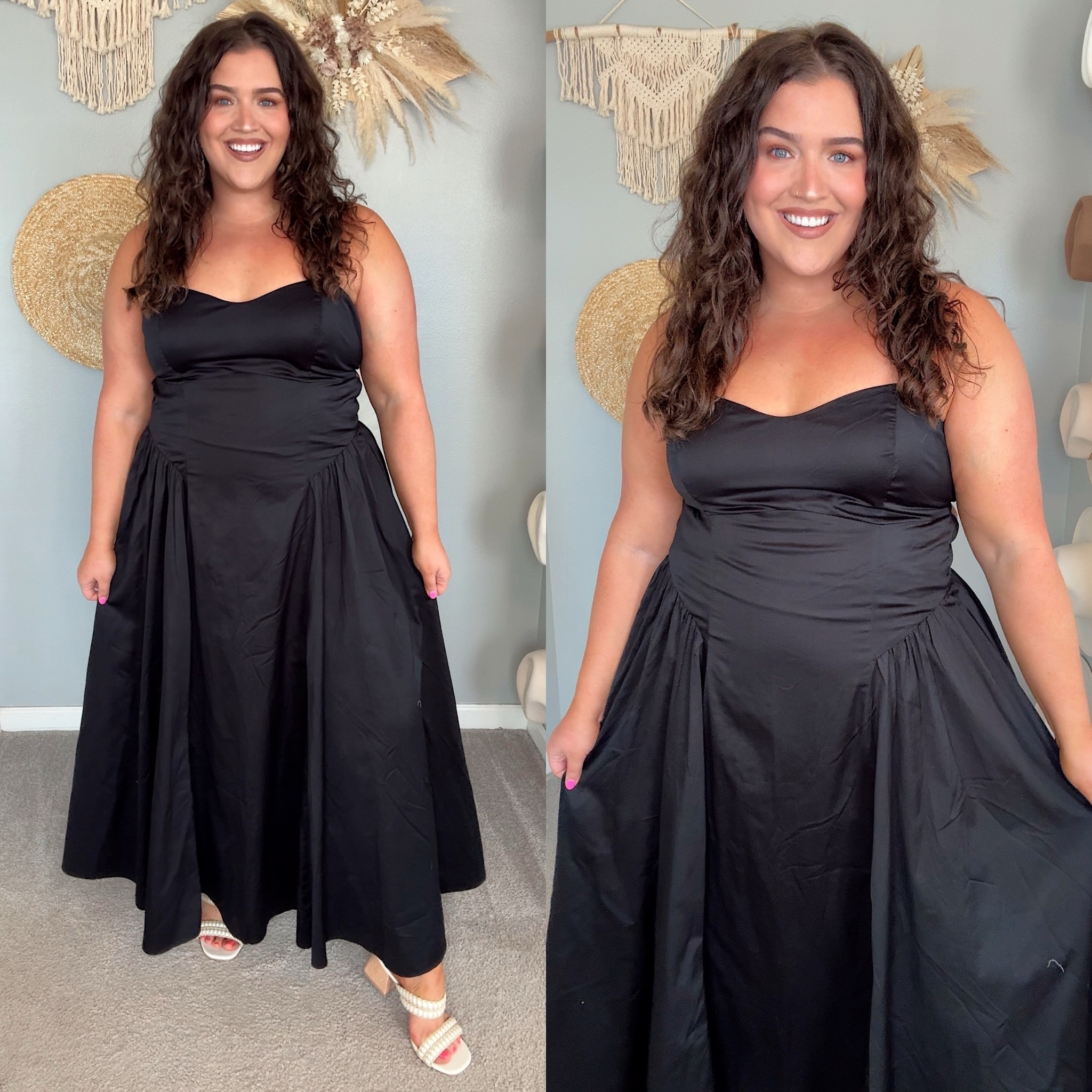 New favorite little black dress for Summer 🖤 Currently 20% off 
Sweetheart neckline + drop waist style contours curves perfectly ✨ 
Size XL

#LTKMidsize #LTKPlusSize #LTKSummerSales