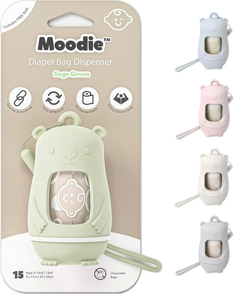 Teddy Bear Diaper Bag Dispenser | Diaper Trash Bags on the Go Dispenser w/Silicon Strap | 15 UNSC... | Amazon (US)