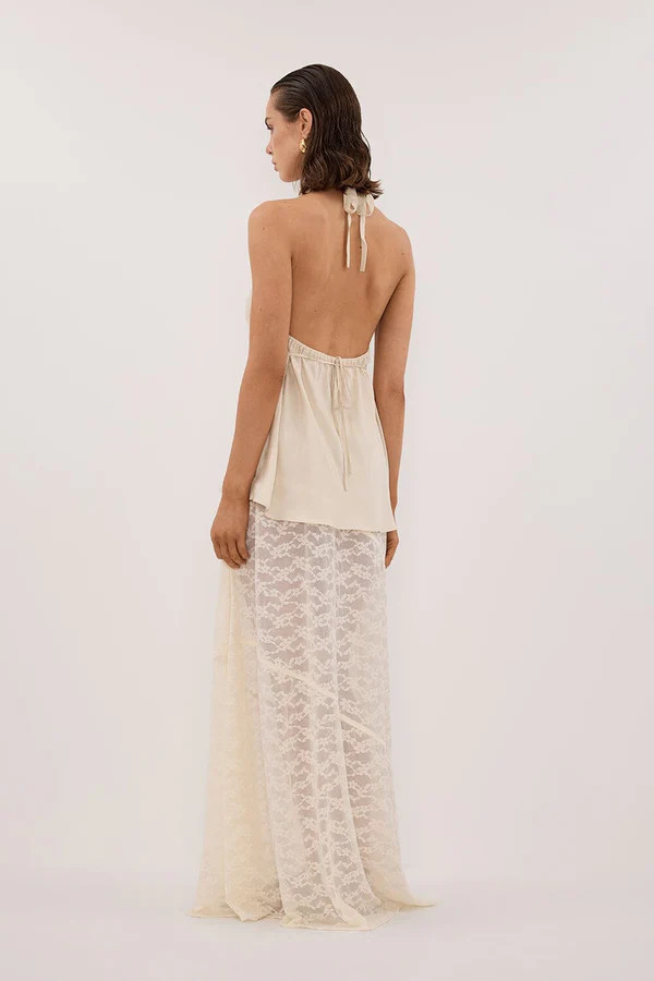 BELLE CREAM LACE MAXI SKIRT | DISSH