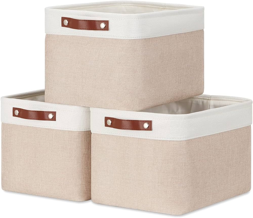 DULLEMELO Fabric Storage Bins, Storage Baskets for Organizing, Collapsible Rectangular Fabric Bas... | Amazon (US)