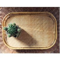 Bamboo Wicker Tray, Rattan Serving Vintage 70's Woven Coffee Table Great For Picnics, Sold Individua | Etsy (US)