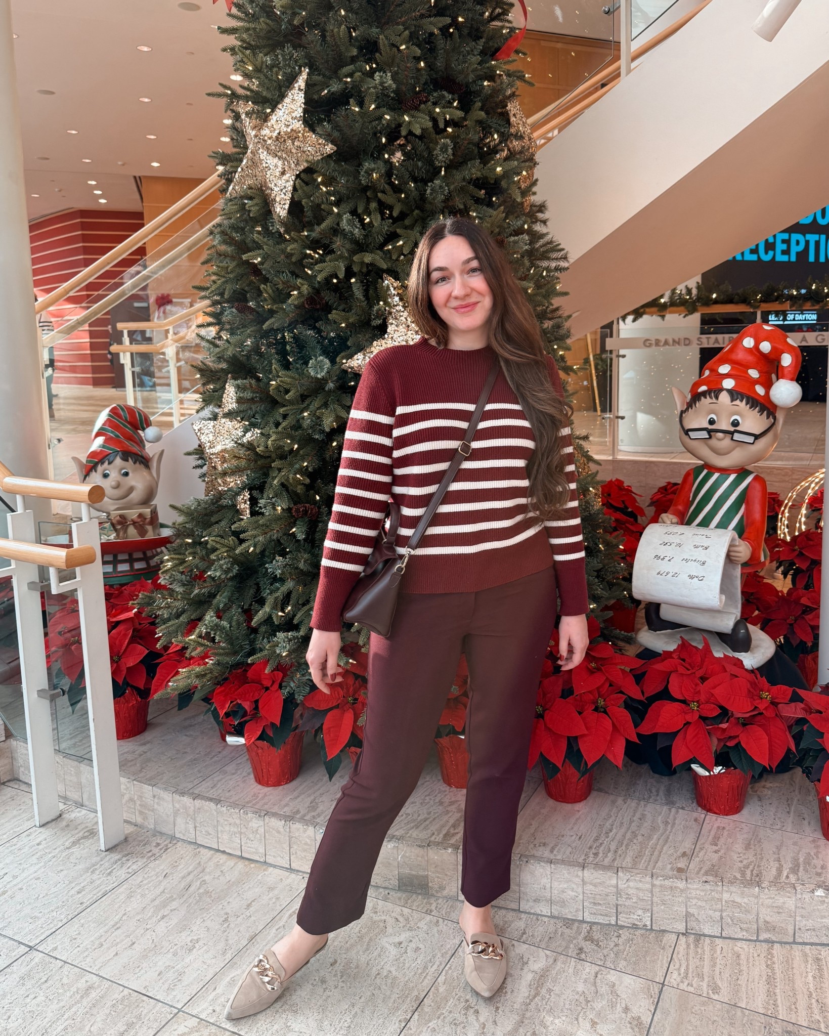 Holiday outfit inspo ❤️
✨ Striped knit sweater - Burgundy sweater
✨ Tailored burgundy pants
✨ Gold chain mules
✨ Crossbody bag
Chic, comfy, and perfect for all your December plans! #HolidayOutfit #Burgundy #AmazonFashion

#LTKSeasonal #LTKHoliday #LTKFindsUnder50