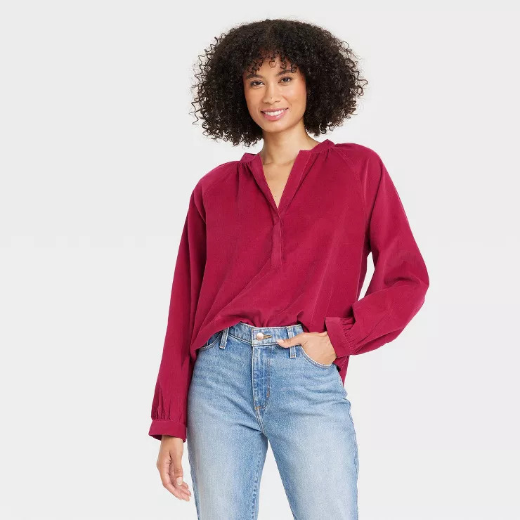 Women's Long Sleeve Relaxed Fit Everyday Blouse - Universal Thread™ | Target