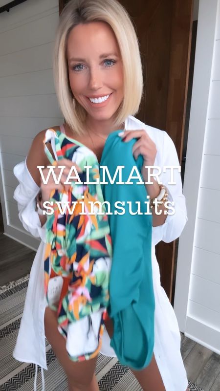 There are so many good summer arrivals happening @walmart right now!!!! So good,  they usually sell out! If you like it, grab it now!!! Coverups and bags are @walmartfashion too!!!!
⬇️⬇️⬇️
Wearing my true swimsuit size medium in all three.
White coverup medium
Purple top size small 
White pants size small



#LTKswim #LTKfindsunder50 #LTKtravel