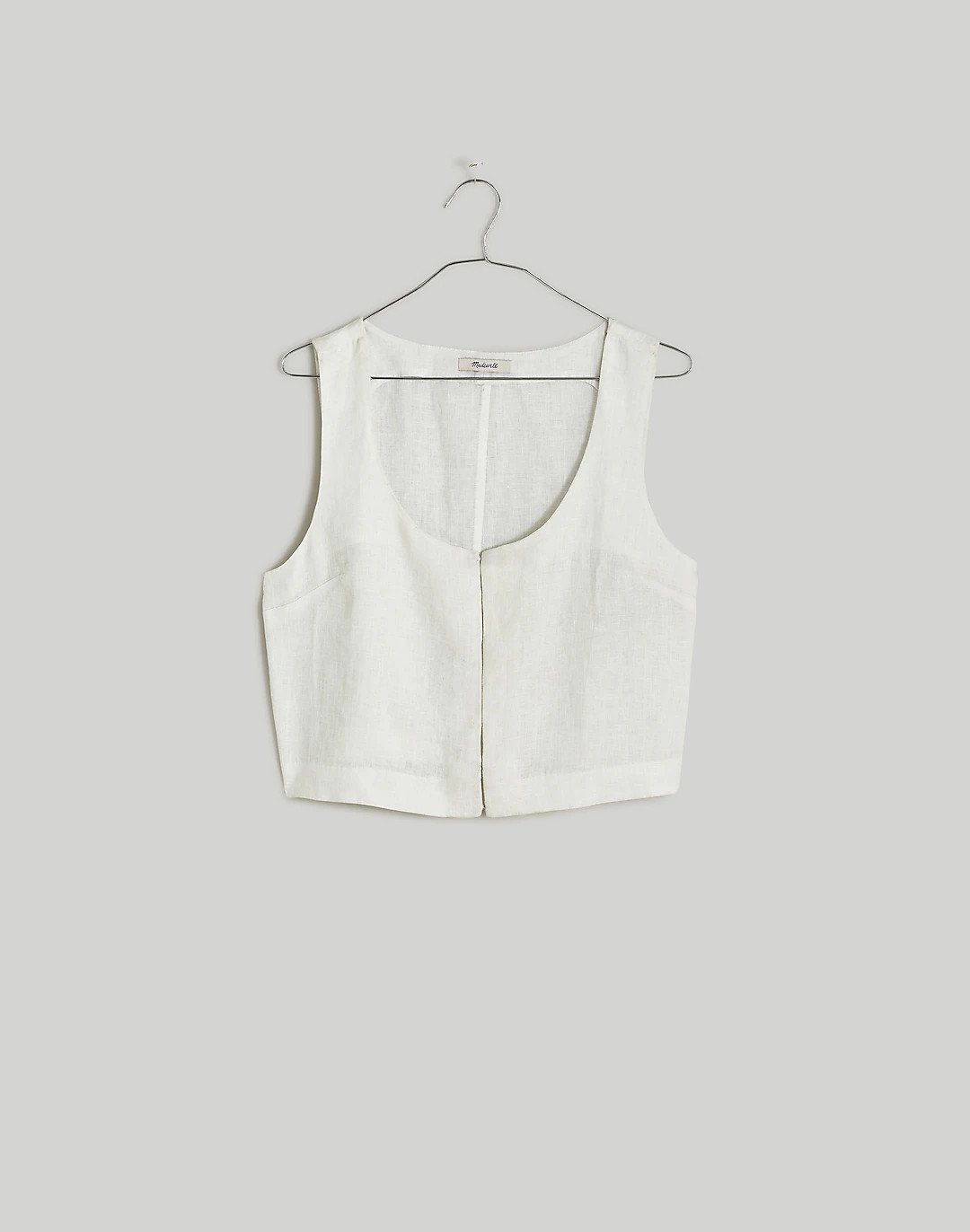 Scoopneck Crop Tank in 100% Linen | Madewell