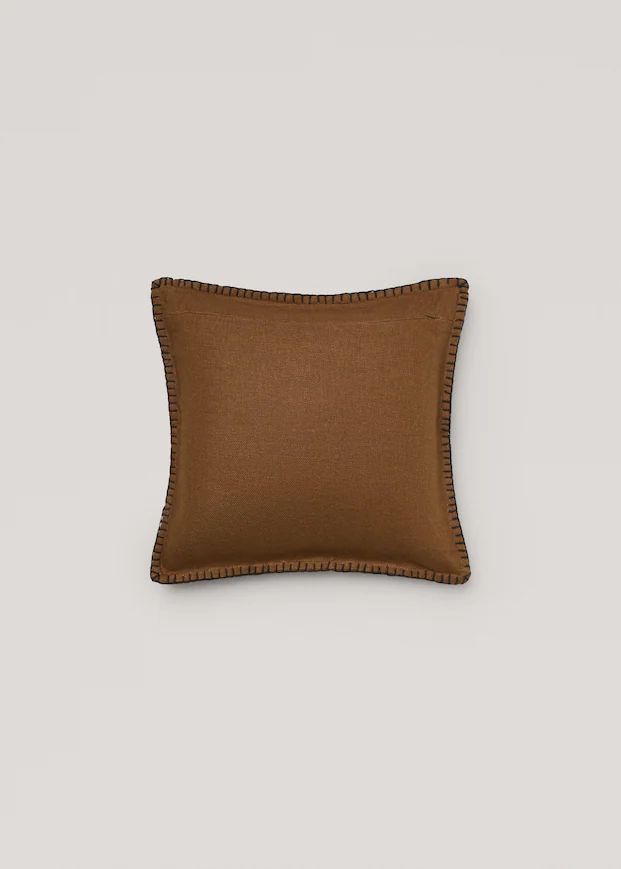Stitching linen cushion case 1772x1772 in -  Home | Mango Home USA | MANGO (US)