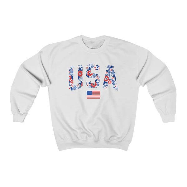 Floral USA American Flag Unisex Sweatshirt | Always Stylish Mama