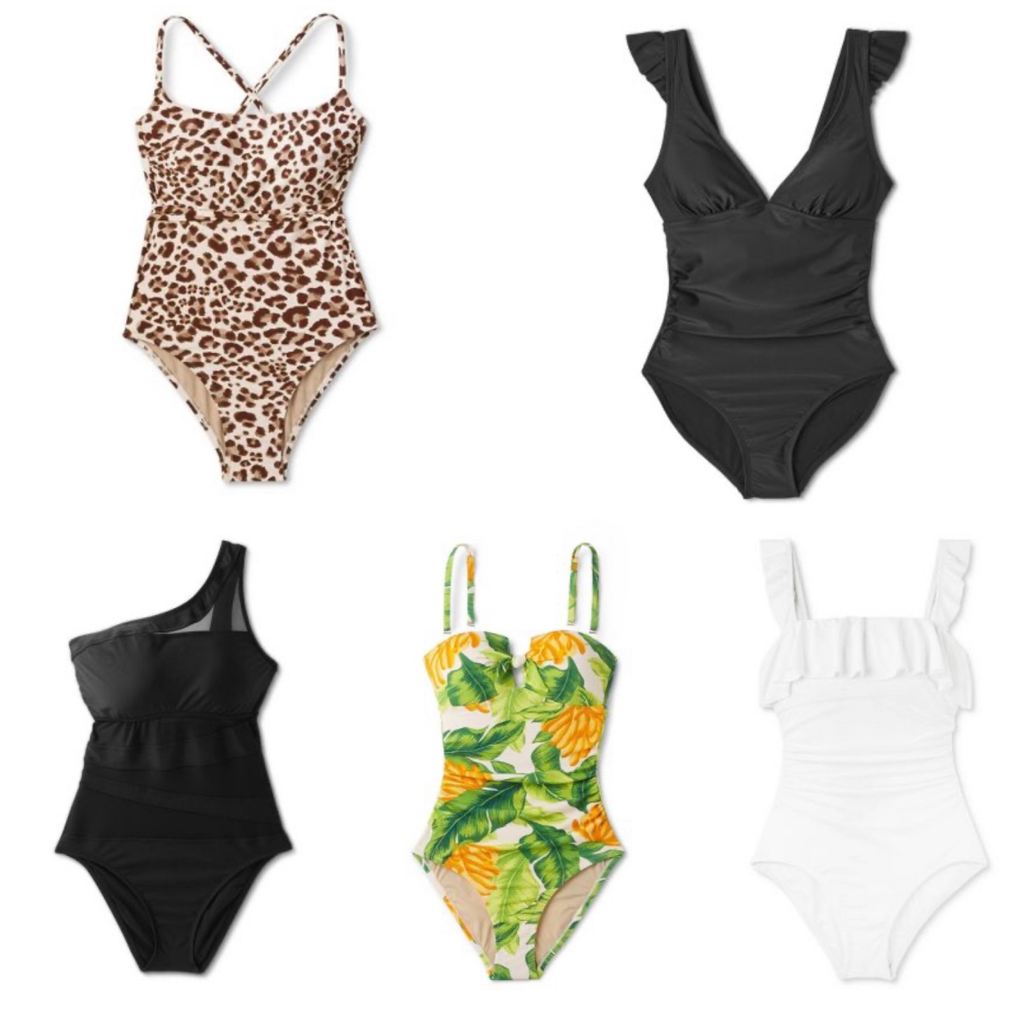 30% off SALE Target one piece swimsuits 
Target style 
Target finds 
Summer
Essentials 
Beach vacation 
What to pack
Mom bathing suit
Flattering 
White
Leopard 
Tropical
Banana leaf
Black
One shoulder 
Ruffle
Affordable 

#LTKsalealert #LTKswim #LTKunder50