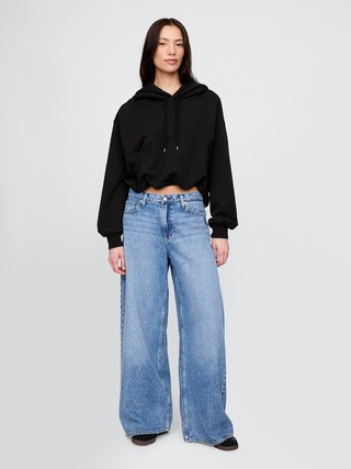 Heavyweight French Terry Cropped Bubble Hoodie | Gap (US)