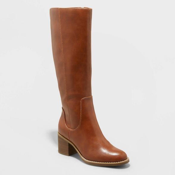 Women&#39;s Tatiana Heeled Riding Boots - Universal Thread&#8482; Cognac 5 | Target
