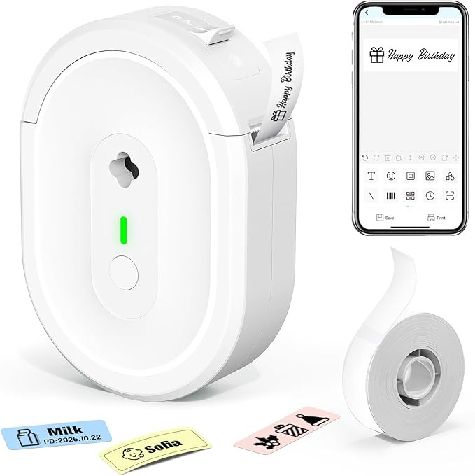 Label Maker Machine with Tape, Small Portable Bluetooth Label Printer, Handheld Mini Labeler for ... | Amazon (US)