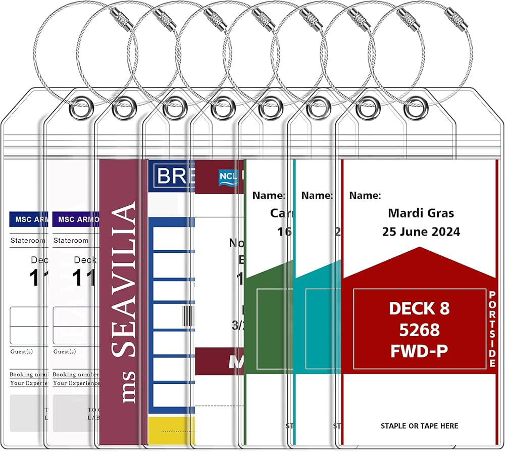 8 Pack Luggage Tags for Cruise Ship Essentials for NCL, Princess, Carnival, Royal Caribbean and C... | Amazon (US)