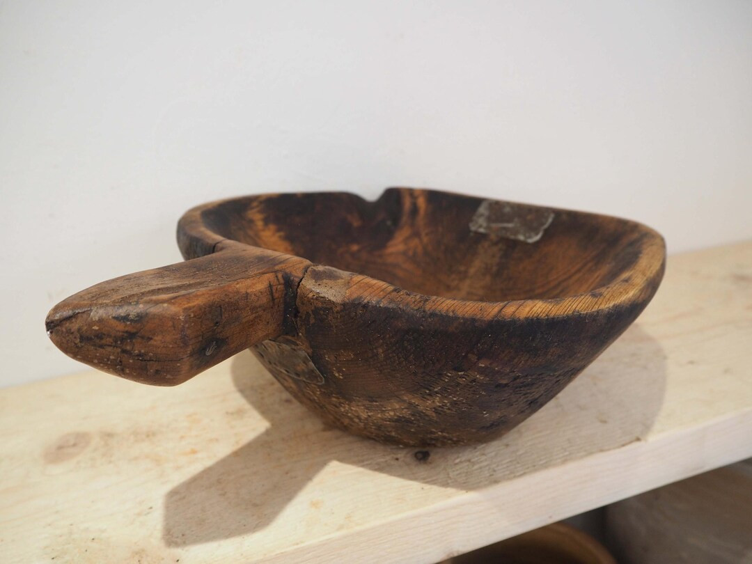 Vintage Antique Small Rustic Wooden Grain Scoop / Decorative Bowl | Etsy (US)