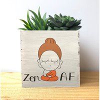 Buddha Box, Succulent Planter, Cute Planter Pot, Zen Af, Gift For Yogi, Meditation, Funny Buddha, Na | Etsy (US)