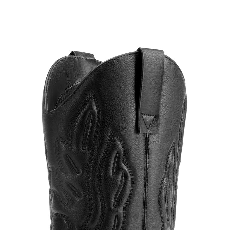 DREAM PAIRS Women's Mid Calf Boots Cowboy Cowgirl Embroidered Western Boots | Walmart (US)