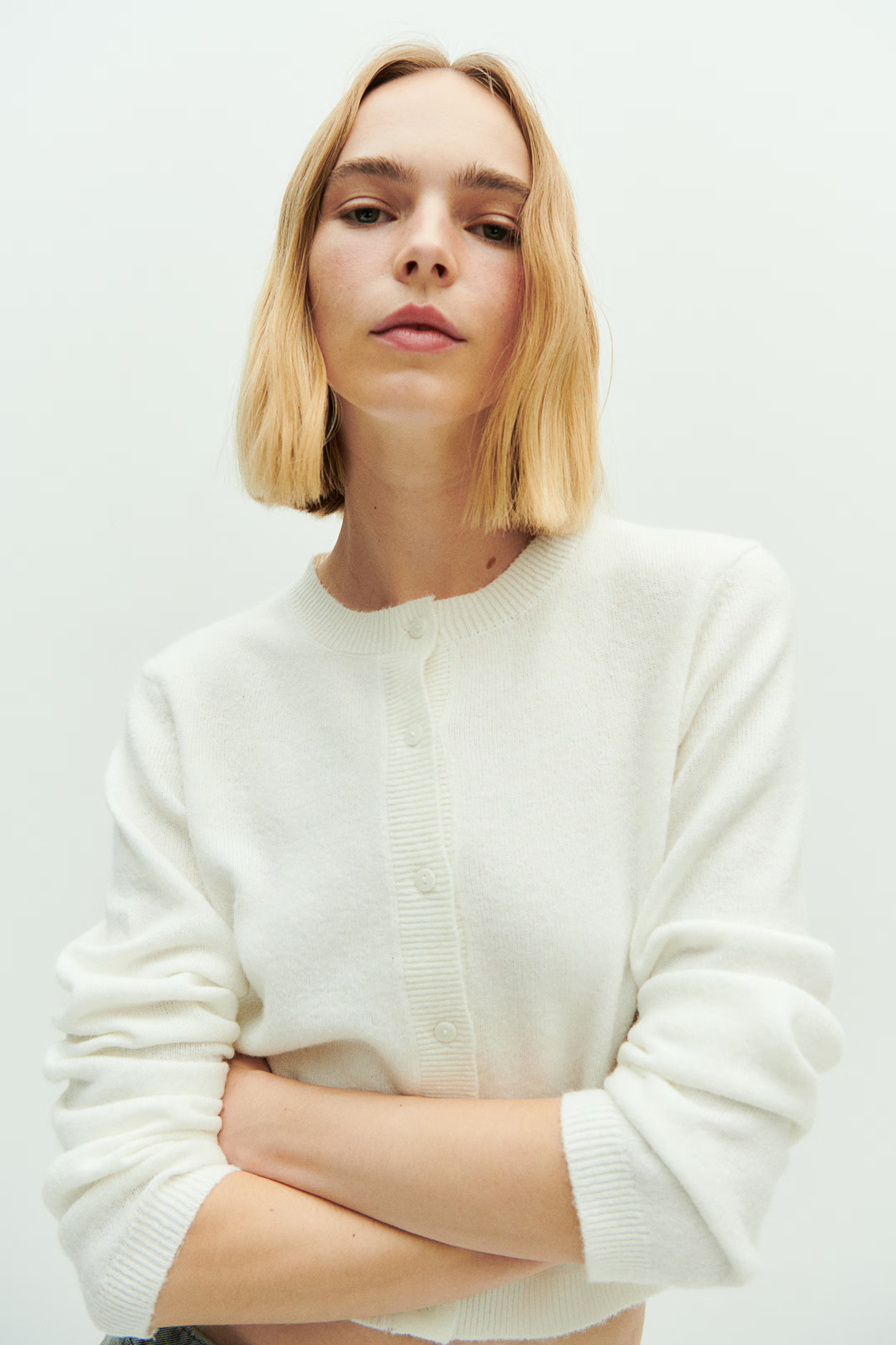 Fine-Knit Cardigan - Cream - Ladies | H&M US | H&M (US + CA)