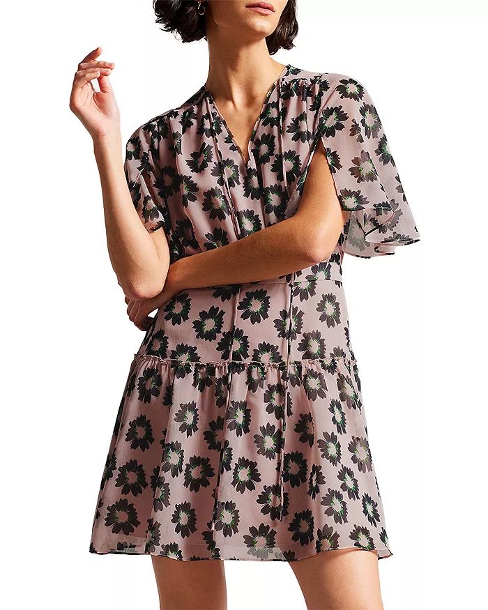 Lucieey Flutter Sleeve Tiered Mini Dress | Bloomingdale's (US)