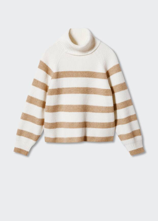 Striped turtleneck sweater -  Women | Mango United Kingdom | MANGO (UK)