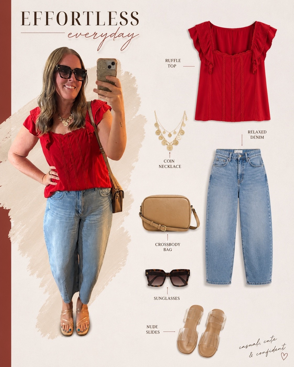 Red is having a moment ❤️✨ A feminine statement top + relaxed denim = the easiest way to look put together without trying too hard. Linking the full look! 🫶🏼

#LTKStyleTip #MidsizeStyle #EverydayStyle #CasualChic #OutfitInspo

#LTKootd
