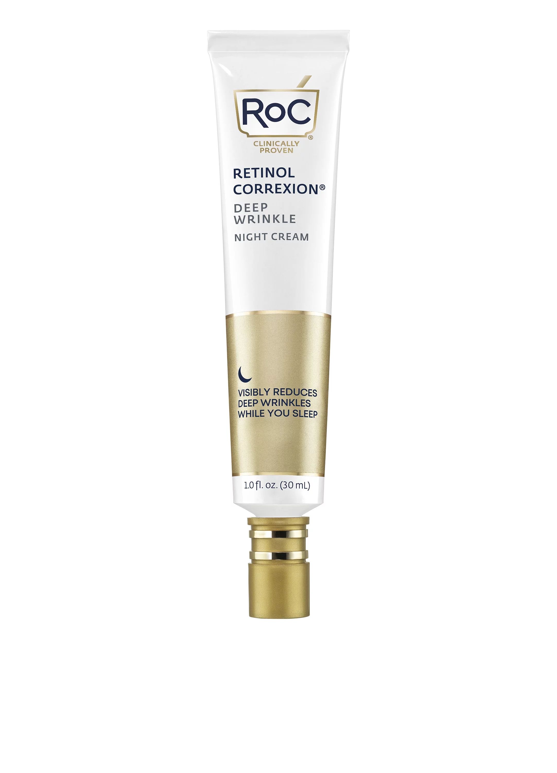 RoC Retinol Correxion Deep Wrinkle Night Face Cream with RoC Retinol, Paraben-Free, 1 fl oz | Walmart (US)