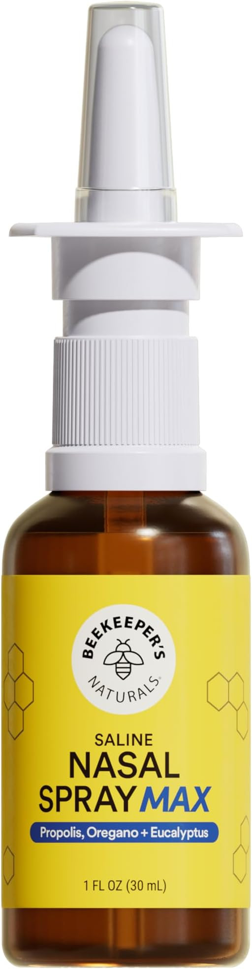 Beekeeper's Naturals Saline Nasal Spray Max, Cleanse & Clear Sinuses, 30 ml | Amazon (US)